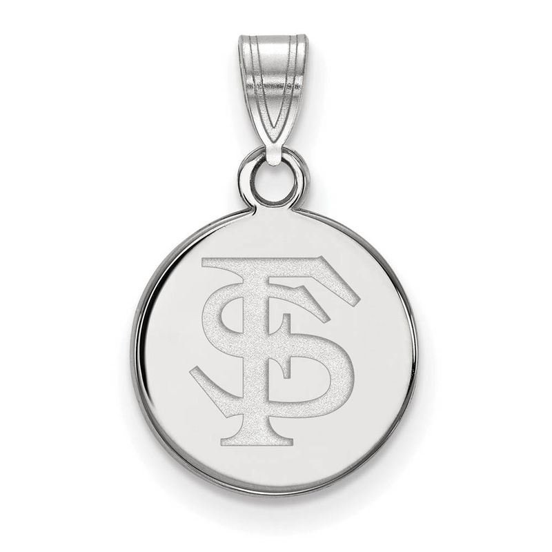 10k White Gold Florida State Small Disc Pendant